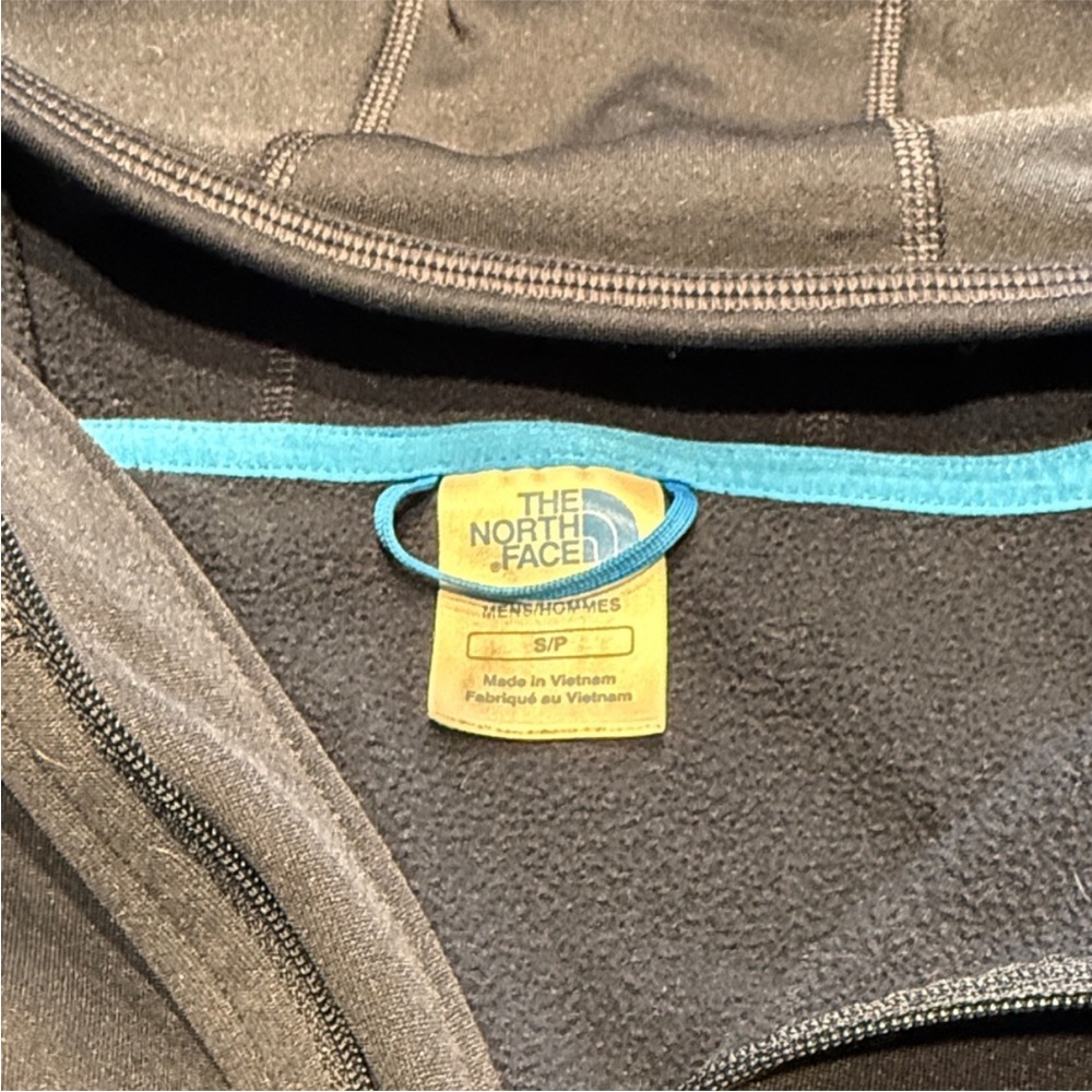The North Face full zip fleece lined geometric pattern hoodie Blue Jacket S - Picture 4 of 7